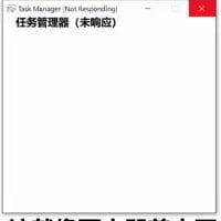 这是一张Windows系统的工具软件截图，窗口标题栏显示英文“Task Manager (Not Responding)”与中文“任务管理器 (未响应)”，窗口主体为空白。这张图用来调侃电脑系统出现严重卡顿故障时，连专门用来结束未响应程序的任务管理器自身也陷入未响应的窘境，充满黑色幽默，是网友用来吐槽电脑崩溃、卡顿的经典梗图。
