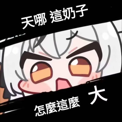 这是一张搞笑表情包，画面主体是一个白头发、粗眉毛的Q版卡通角色，他瞪大双眼，眉毛皱起，从黑色的缝隙中探出头，露出惊讶又激动的表情。画面被黑色区域分割为上下两部分，分别配上繁体中文文字“天哪 這奶子”和“怎麼這麼 大”，用夸张的面部表情和直白的文字，制造出滑稽搞笑的吐槽效果，适合用来表达对某件事的惊讶或调侃。