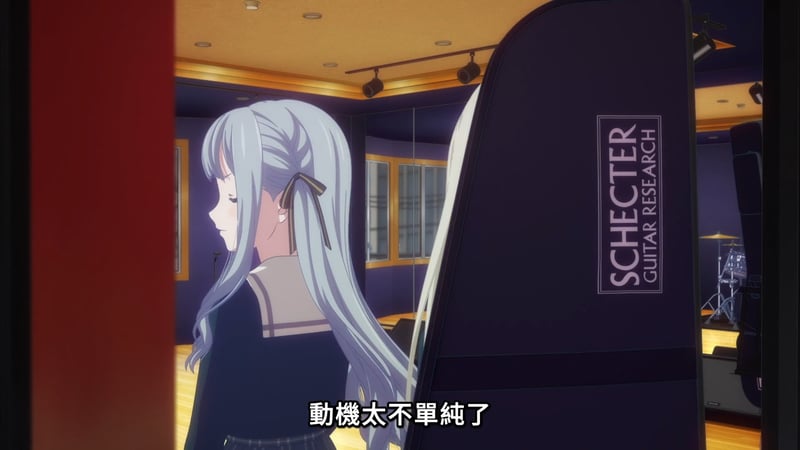 MyGO!动漫场景 - 蓝发少女在音乐工作室