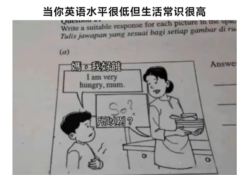 English Textbook Exercise Cartoon