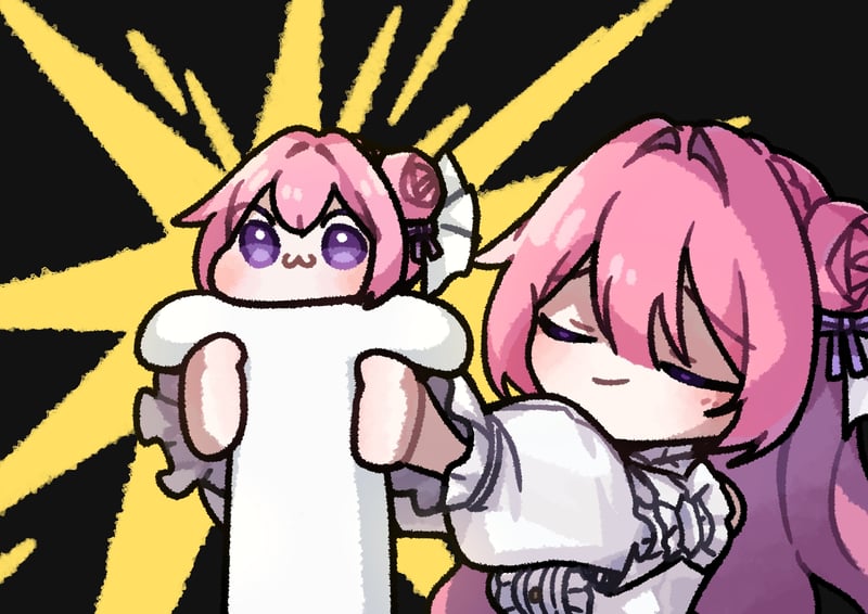 Doro二创表情包：粉色萌系角色互动