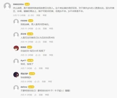 这是一张社交媒体社区的评论区截图，首条评论用户3060223534提出观点，认为对于喜好低俗内容（ghs为“搞黄色”的缩写）的人来说，审美认知与生理本能存在区别，即便大脑对美丑的判断出现偏差，生理本能也不会出错，其中用粗俗的指代性俚语表达生理本能。后续多名用户FX8350、泽尔帝、莉莉姆、Aye11、博丽灵梦、dalimo依次回复，通过附和观点、使用低俗谐音梗（如“鸡巴”的谐音、指代）、玩梗式表态等方式参与讨论，部分用户使用了《东方Project》中的角色作为头像，整体讨论围绕生理本能与审美的低俗化展开，内容包含大量网络低俗俚语。