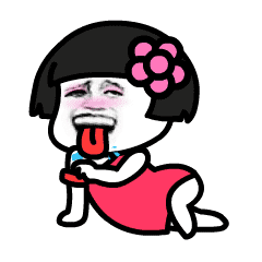 卡通小女孩吐舌头搞怪动态表情包
