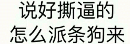 说好撕逼的 怎么派条狗来