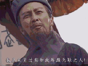 这张梗图出自1994年央视版《三国演义》，台词“我从未见过有如此厚颜无耻之人！”因语气强烈、场面经典而在各类社交平台广泛流行。通常被用于吐槽网友、调侃生活、批评离谱行为等场景，语义丰富，带有明显的讽刺和幽默意味。该梗延展到各种鬼畜视频、动图和表情包形式，成为中文互联网描述“极度无耻/离谱”行为的代表性热梗。