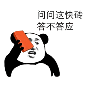 熊猫头拿砖：问问这块砖答不答应