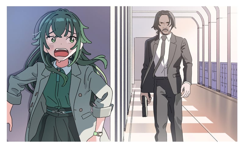绿发少女