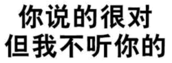 你说的很对但我不听你的