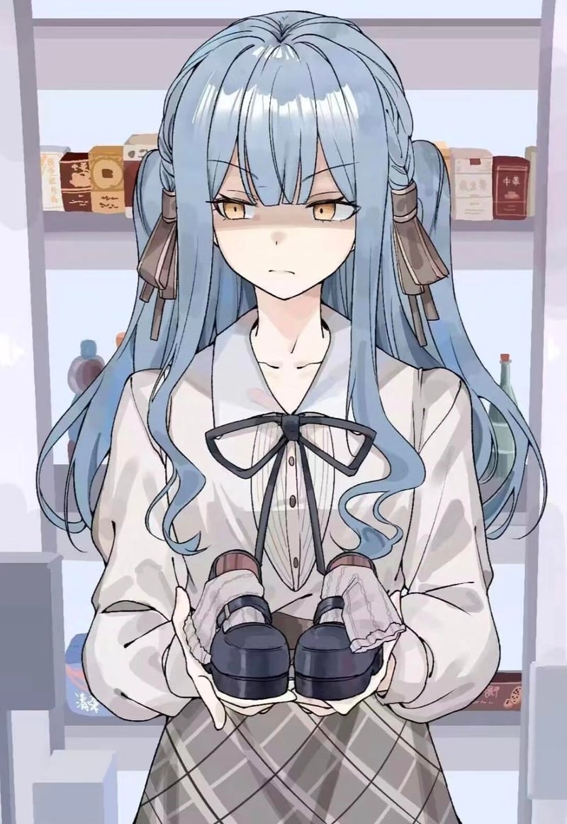 原创蓝发少女