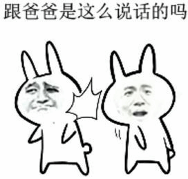 跟爸爸是这么说话的吗 兔子表情包