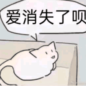 一只白猫坐在盒子里，通过四个连续的对话气泡表达被冷落的情绪：'没感觉了呗'、'嫌我烦了呗'、'有新欢了呗'、'我走就是了呗'。猫咪表情保持不变，但对话内容层层递进，展现出从怀疑到失望再到决定离开的心理过程。