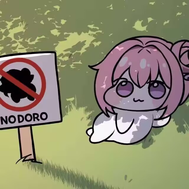 Doro表情包：禁止Doro警示牌旁的呆萌形象