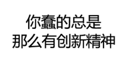 你蠢的总是那么有创新精神