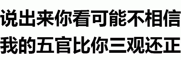 我的五官比你三观还正