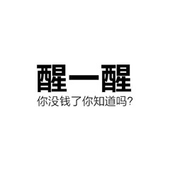 醒一醒你没钱了