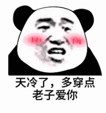 天冷了多穿点老子爱你熊猫头表情包