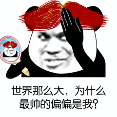 熊猫头红毛自恋表情包：世界那么大最帅的是我