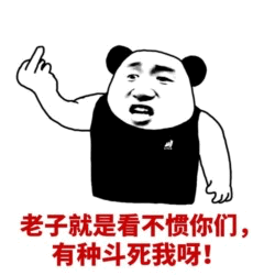 熊猫头竖中指愤怒表情包