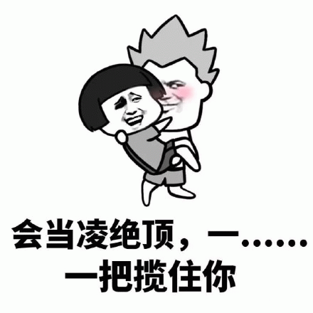 改编古诗梗图：会当凌绝顶一把揽住你