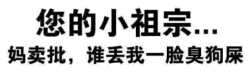 您的小祖宗被丢狗屎的愤怒吐槽