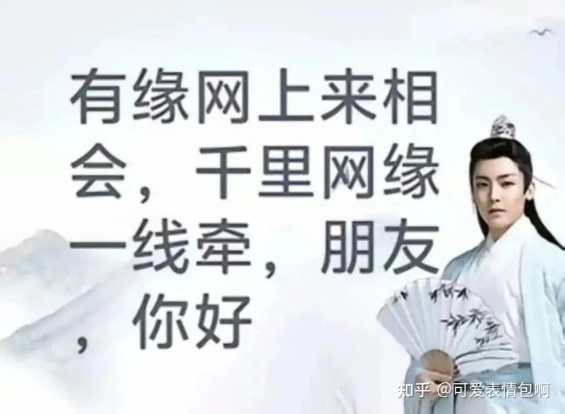 古风小生梗：有缘网上来相会表情包