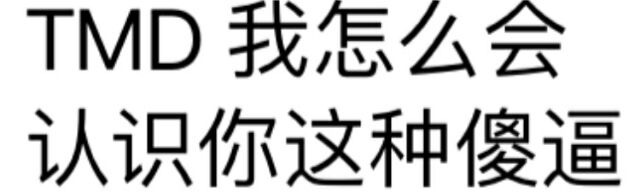 TMD我怎么会认识你这种傻逼