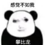 这是一张经过P图改编的合成表情包，以经典网络熊猫头形象为基础，将人脸与熊猫头进行合成，图片上方配有文字“感觉不如我”，下方配有文字“攀比龙”，整体呈现出一种自信甚至略带攀比、不屑的调侃情绪，属于网络搞笑类表情素材，适合在聊天或社交媒体中用于表达自我标榜、对他人的不屑调侃等情绪。