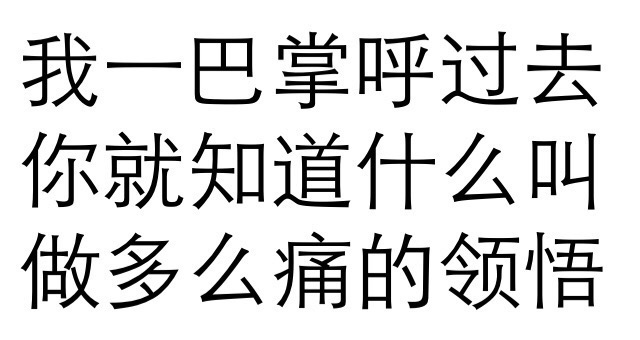 我一巴掌呼过去你就知道什么是痛的领悟