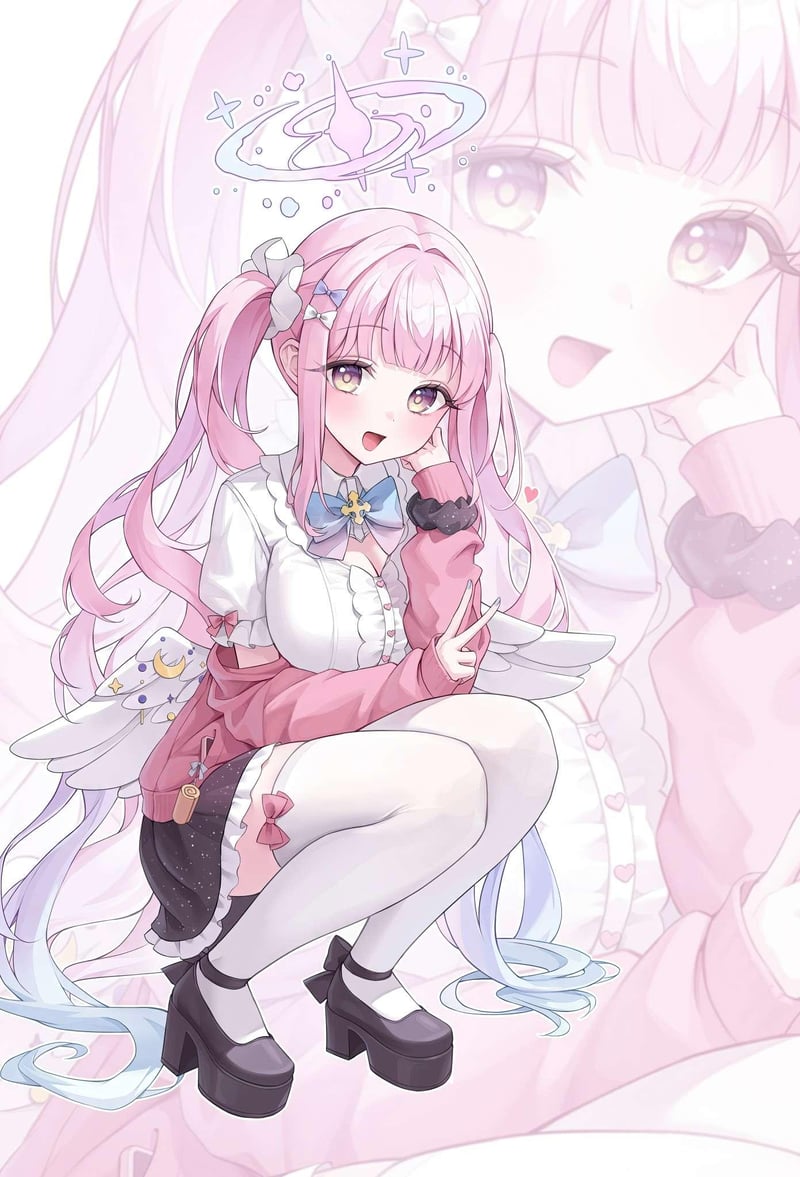 原创紫发双马尾少女