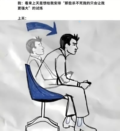 这是一张幽默梗图，上方文字写着
