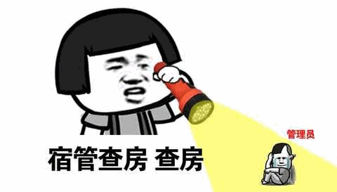 宿管查房表情包：手电筒突击检查名场面