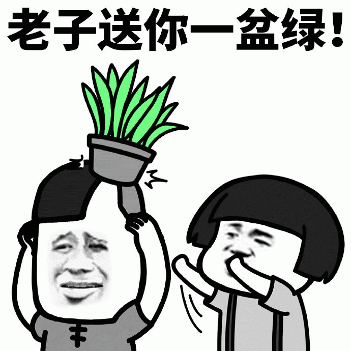 老子送你一盆绿! 搞笑表情包