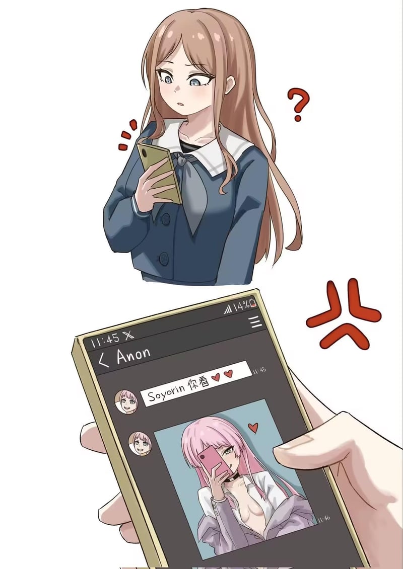 粉发女生
