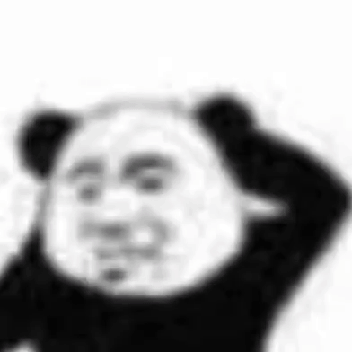 这是一个循环播放的GIF动图，展示了一个卡通熊猫头形象不断重复挠头的动作。熊猫有着人类的面部特征，表情看起来有些困惑和不解，它的一只手在头部后方来回移动，做出挠头的动作，整个动画形成一个无缝循环。