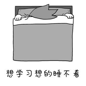 想学习想的睡不着 卡通梗图