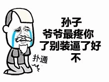 爷爷跪地劝孙子别装逼