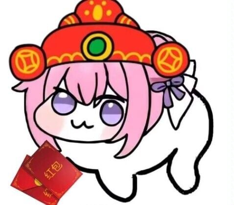 Doro戴新年帽拿红包表情包