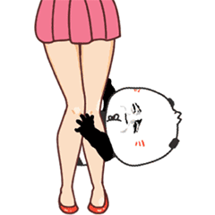 圆头小人躲在腿后表情变化动态图