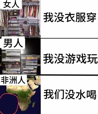 这是一张三格对比梗图，通过幽默方式展现不同群体的