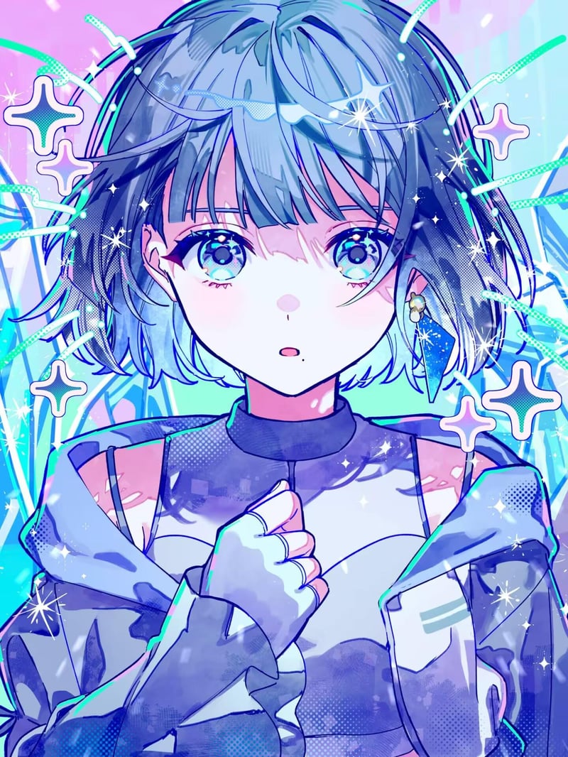 原创蓝发少女