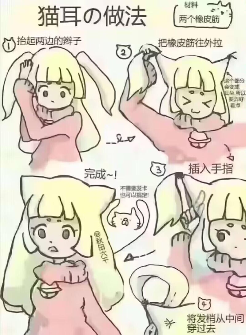 原创手绘发型教程漫画