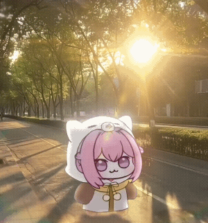 呆萌Doro阳光街道动图