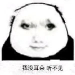这是一张网友自制的合成梗图，将真人脸部与熊猫头的身体拼接在一起，刻意去掉了耳朵的部分，图片下方配有文字“我没耳朵 听不见”，用视觉配合文字的方式，以搞怪耍赖的姿态表达不想接收信息、拒绝沟通的态度，适合在不想回应某个话题时使用。图中没有双关、谐音梗，单纯通过“无耳朵”的视觉设定强化“听不见”的耍赖感。
