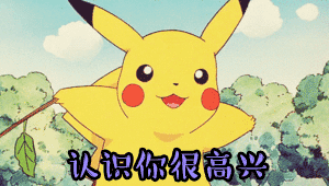 皮卡丘举叶子打招呼动图