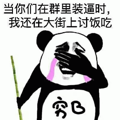 群里装逼 vs 街头讨饭的熊猫