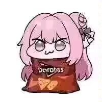 粉色Doro裹着Doritos薯片袋表情包