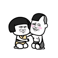 搞怪卡通人物亲密互动表情包