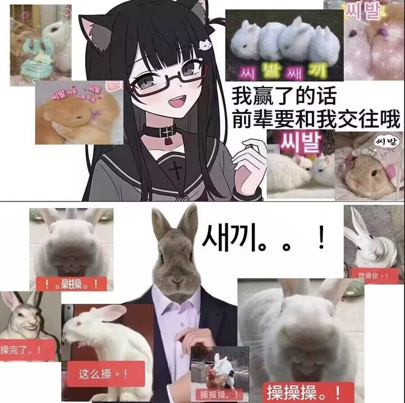改编兔子表情包合成形象