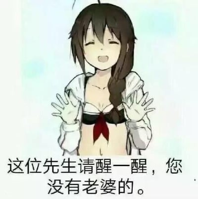 这是一张常见的网络吐槽梗图，用于调侃部分二次元爱好者对虚拟角色的情感代入。画面中是一位穿水手服的动漫少女做出双手摊开、拒绝的手势，下方配文：“这位先生请醒一醒，您没有老婆的。” 用幽默方式点出现实与幻想的区别。整体风格偏搞笑，带点自嘲与讽刺。有时用来提醒别人不要自我沉浸或玩梗。

无明显双关、谐音梗，但属于调侃二次元“老婆”文化的典型场景。
