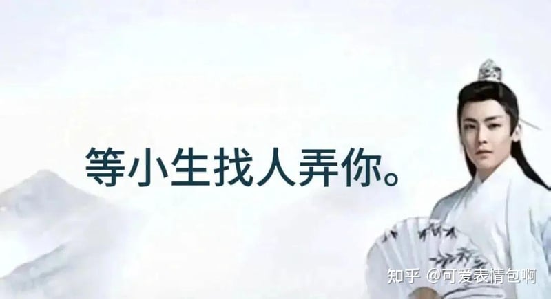 古风小生经典台词表情包：等小生找人弄你